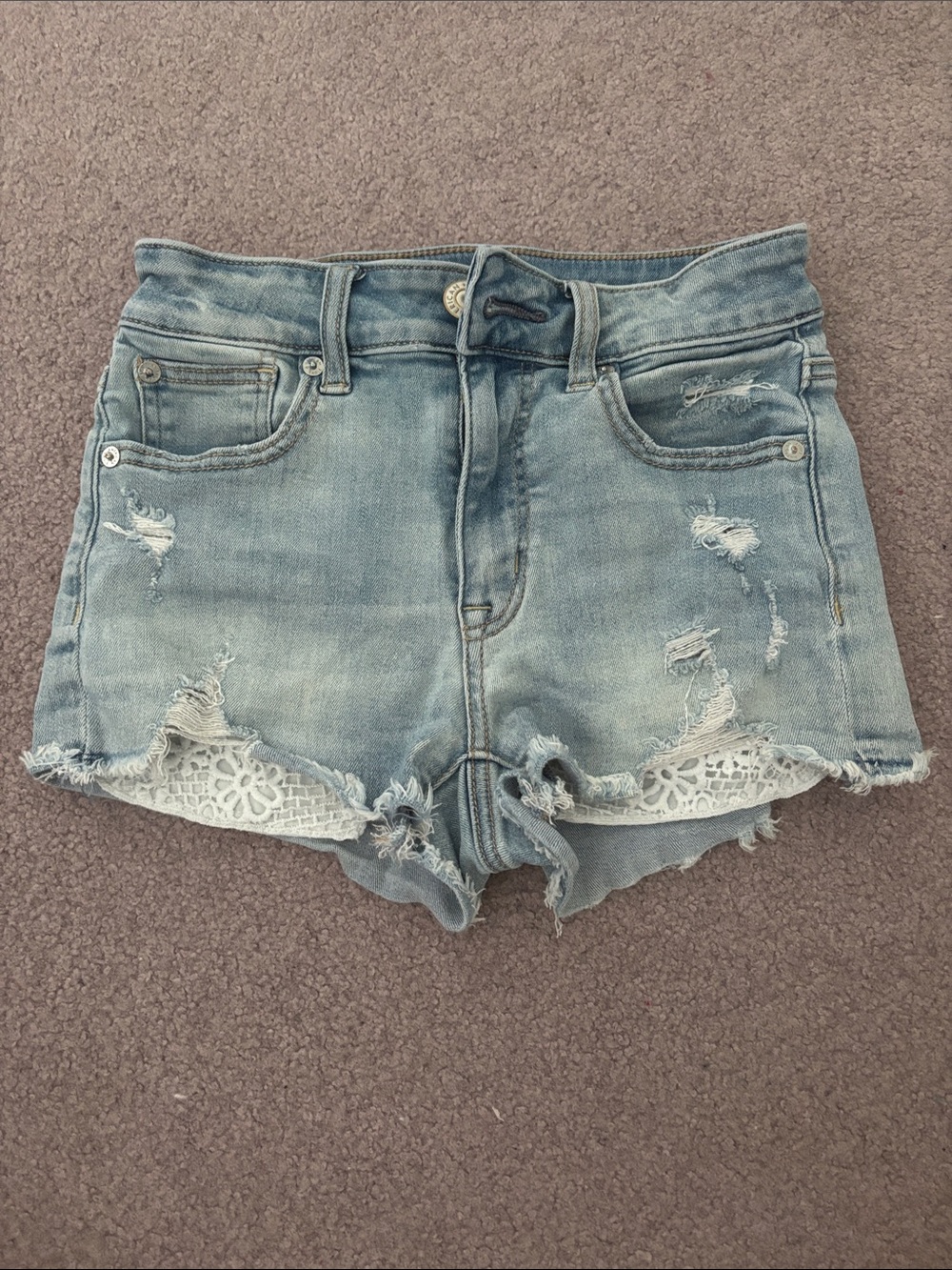 American Eagle Outfitters Size 00 Hi-Rise Shortie Denim Shorts